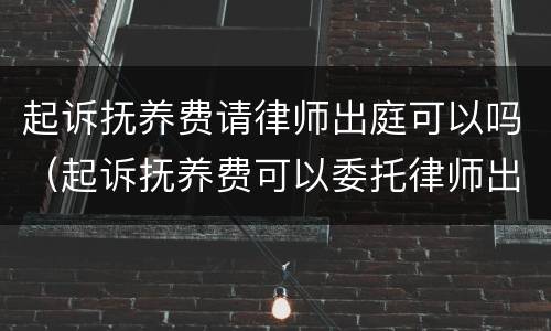 起诉抚养费请律师出庭可以吗（起诉抚养费可以委托律师出庭吗）