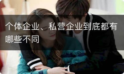 个体企业、私营企业到底都有哪些不同