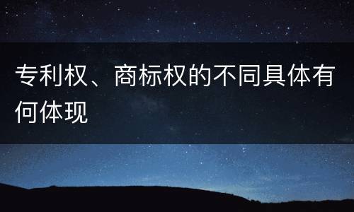 专利权、商标权的不同具体有何体现
