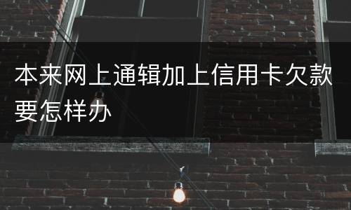 本来网上通辑加上信用卡欠款要怎样办