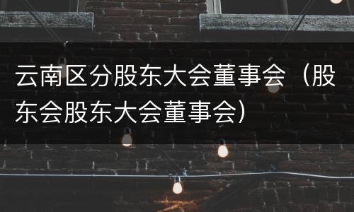 云南区分股东大会董事会（股东会股东大会董事会）
