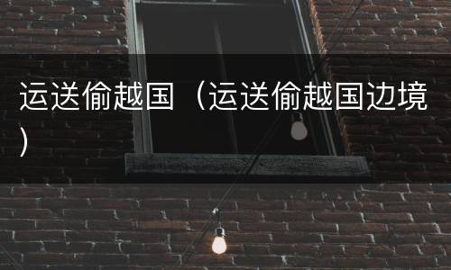 运送偷越国（运送偷越国边境）