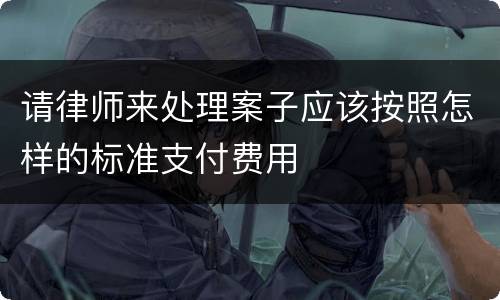 请律师来处理案子应该按照怎样的标准支付费用
