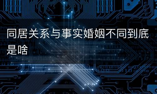 同居关系与事实婚姻不同到底是啥