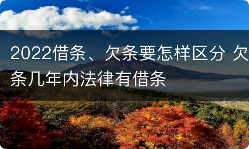 2022借条、欠条要怎样区分 欠条几年内法律有借条