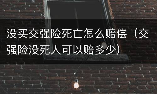 没买交强险死亡怎么赔偿（交强险没死人可以赔多少）