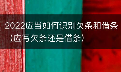 2022应当如何识别欠条和借条（应写欠条还是借条）