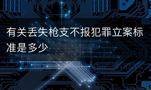 有关丢失枪支不报犯罪立案标准是多少