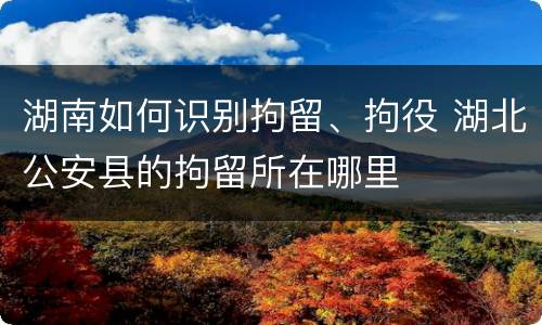 湖南如何识别拘留、拘役 湖北公安县的拘留所在哪里