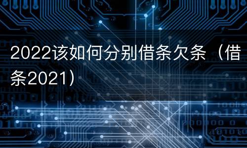 2022该如何分别借条欠条（借条2021）