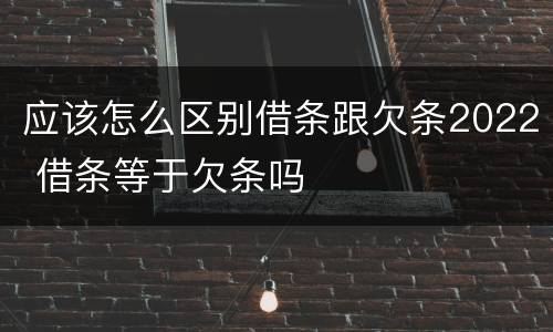 应该怎么区别借条跟欠条2022 借条等于欠条吗