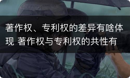 著作权、专利权的差异有啥体现 著作权与专利权的共性有