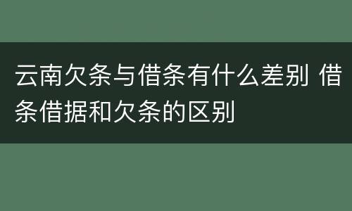 云南欠条与借条有什么差别 借条借据和欠条的区别
