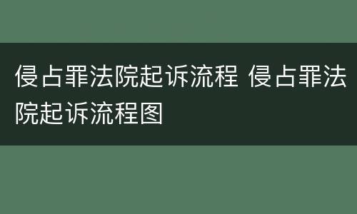 侵占罪法院起诉流程 侵占罪法院起诉流程图
