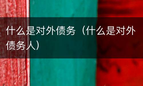 什么是对外债务（什么是对外债务人）