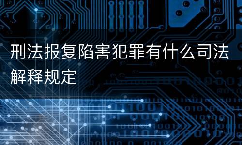 刑法报复陷害犯罪有什么司法解释规定