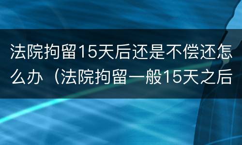 法院拘留15天后还是不偿还怎么办（法院拘留一般15天之后怎么办）
