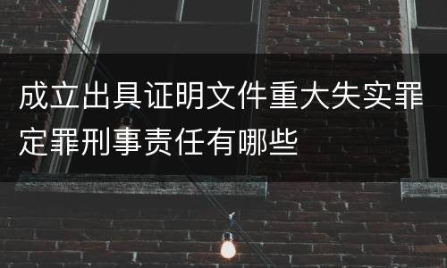 成立出具证明文件重大失实罪定罪刑事责任有哪些