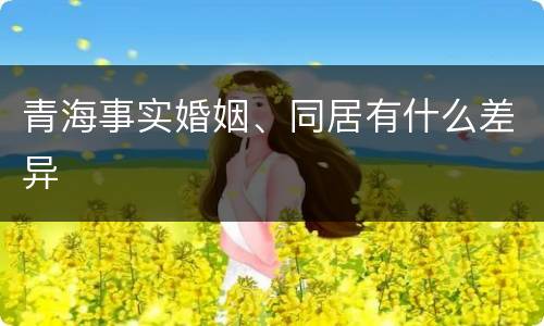 青海事实婚姻、同居有什么差异