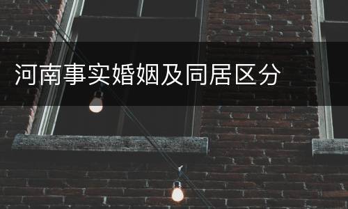 河南事实婚姻及同居区分