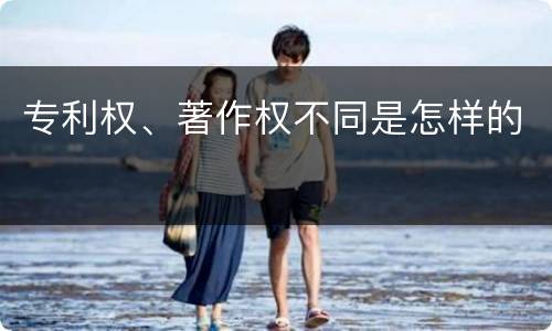 专利权、著作权不同是怎样的