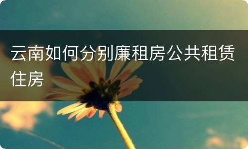 云南如何分别廉租房公共租赁住房