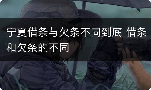 宁夏借条与欠条不同到底 借条和欠条的不同