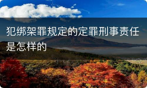 犯绑架罪规定的定罪刑事责任是怎样的