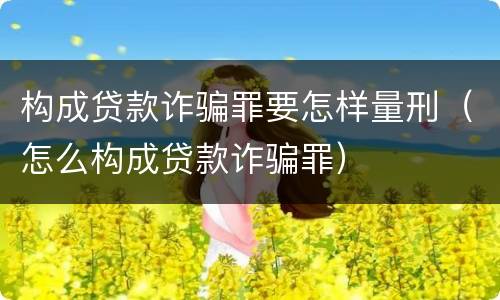 构成贷款诈骗罪要怎样量刑（怎么构成贷款诈骗罪）