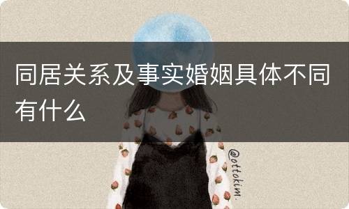 同居关系及事实婚姻具体不同有什么