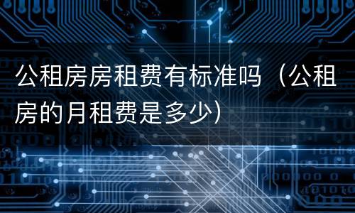 公租房房租费有标准吗（公租房的月租费是多少）