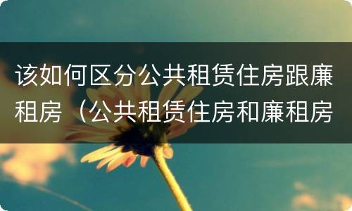 该如何区分公共租赁住房跟廉租房(公共租赁住房和廉租房) 该如何区分公共租赁住房跟廉租房(公共租赁住房和廉租房)