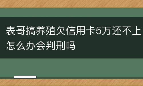 表哥搞养殖欠信用卡5万还不上怎么办会判刑吗