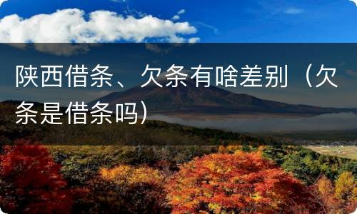 陕西借条、欠条有啥差别（欠条是借条吗）