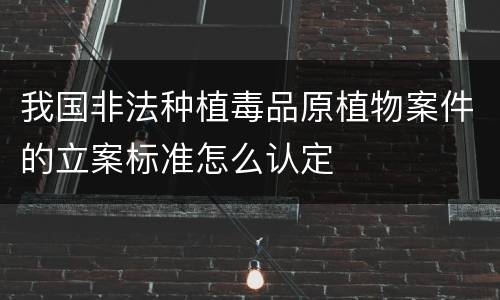 我国非法种植毒品原植物案件的立案标准怎么认定