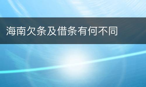 海南欠条及借条有何不同