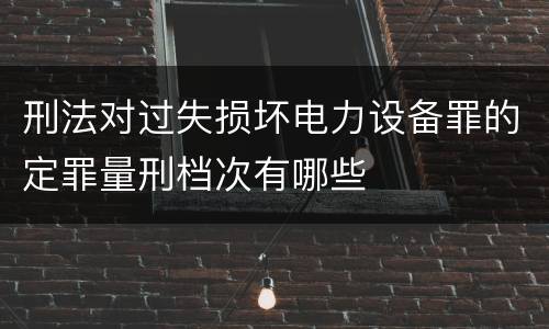 刑法对过失损坏电力设备罪的定罪量刑档次有哪些