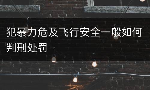 犯暴力危及飞行安全一般如何判刑处罚