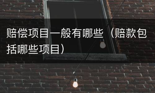 赔偿项目一般有哪些（赔款包括哪些项目）