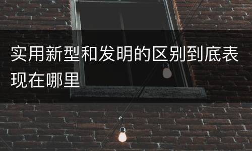 实用新型和发明的区别到底表现在哪里