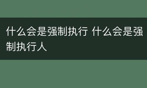 什么会是强制执行 什么会是强制执行人