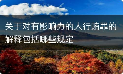 关于对有影响力的人行贿罪的解释包括哪些规定