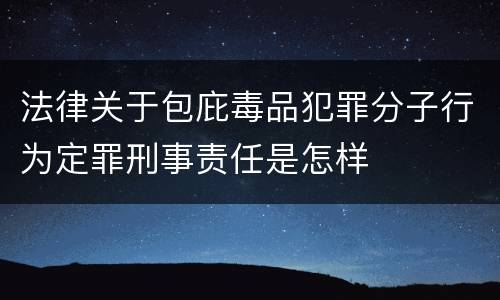 法律关于包庇毒品犯罪分子行为定罪刑事责任是怎样