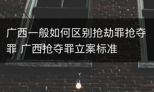 广西一般如何区别抢劫罪抢夺罪 广西抢夺罪立案标准