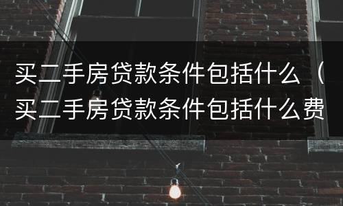 买二手房贷款条件包括什么（买二手房贷款条件包括什么费用）