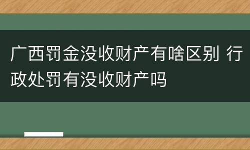 广西罚金没收财产有啥区别 行政处罚有没收财产吗