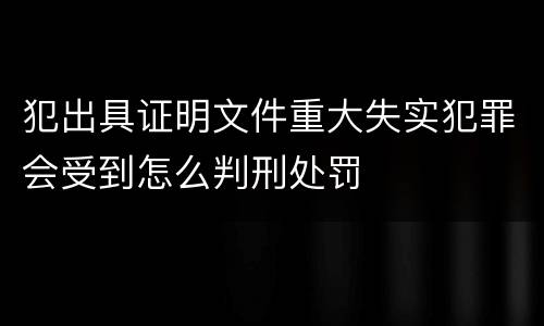 犯出具证明文件重大失实犯罪会受到怎么判刑处罚