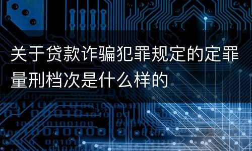 关于贷款诈骗犯罪规定的定罪量刑档次是什么样的