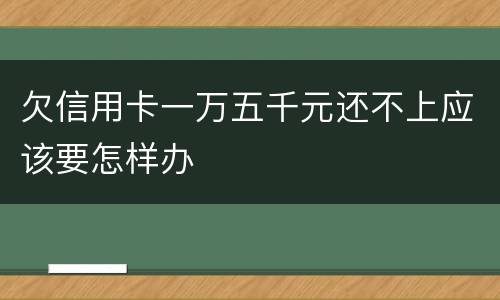 欠信用卡一万五千元还不上应该要怎样办
