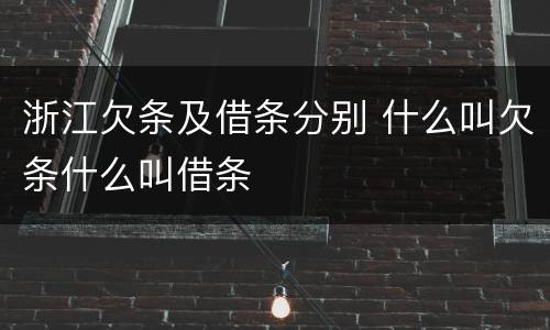 浙江欠条及借条分别 什么叫欠条什么叫借条